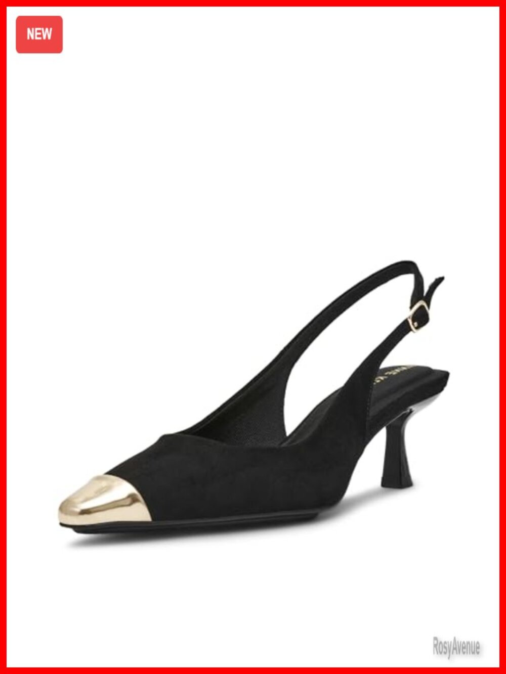 Anne Klein Chai Slingback Kitten Heel Pump Faux Leather
